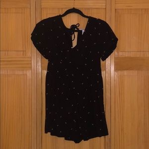 black flower romper